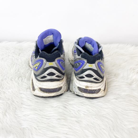 Asics 6.5 Womens Gray Purple Gel-Foundation Running Shoes Sneakers - Picture 3 of 9